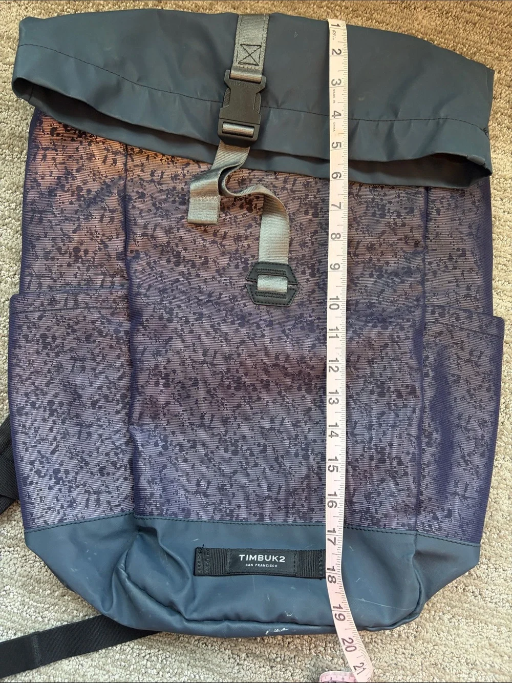 Timbuk2 Navy Patterned Roll-Top Backpack